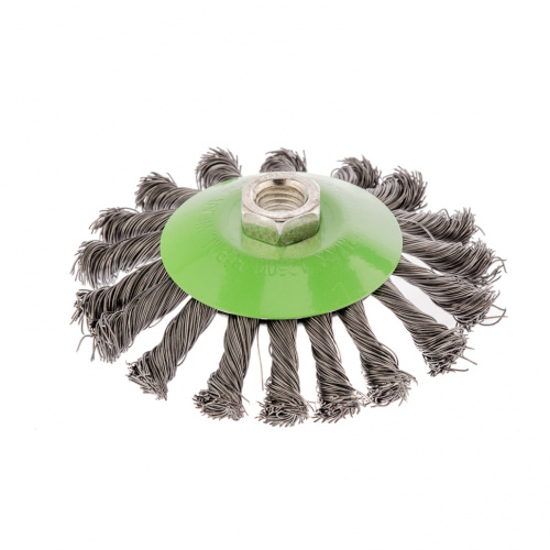 Щетка для УШМ, 115 мм, М14, "тарелка", крученая проволока 0.5 мм Сибртех по ценам производителя в Уфе с доставкой по всей России