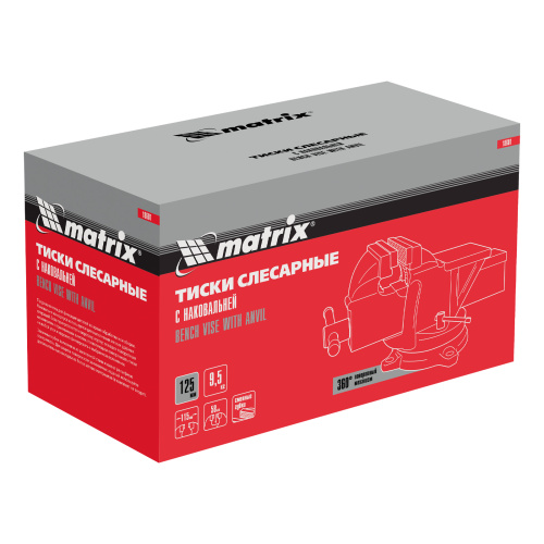 Тиски слесарные, 125 мм, поворотные, с наковальней Matrix по ценам производителя в Уфе с доставкой по всей России