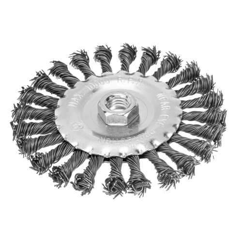 Щетка для УШМ 125 мм, М14, плоская, крученая проволока 0.8 мм Matrix по ценам производителя в Уфе с доставкой по всей России