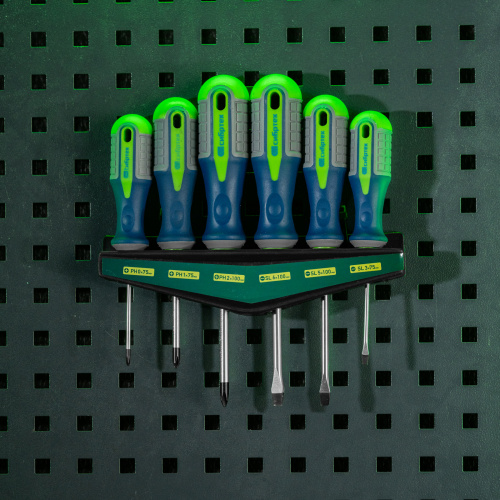 Набор отверток, CrV, трехкомпонентные рукоятки, 6 предметов Сибртех по ценам производителя в Уфе с доставкой по всей России