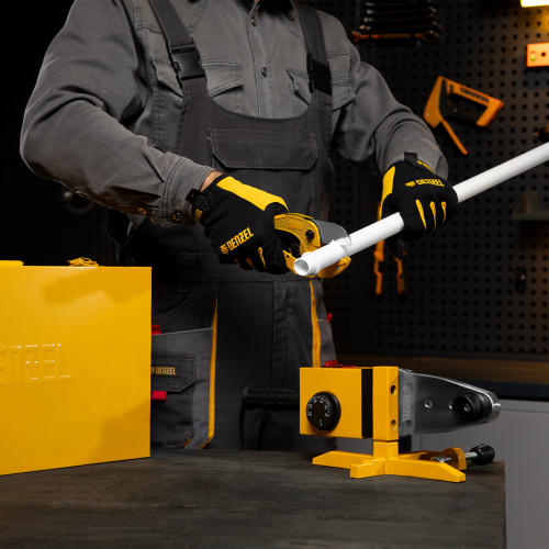 Аппарат для сварки пластиковых труб DWP-1500, 1500 Вт, 260-300 град, комплект насадок, 20-63 мм Denzel по ценам производителя в Уфе с доставкой по всей России