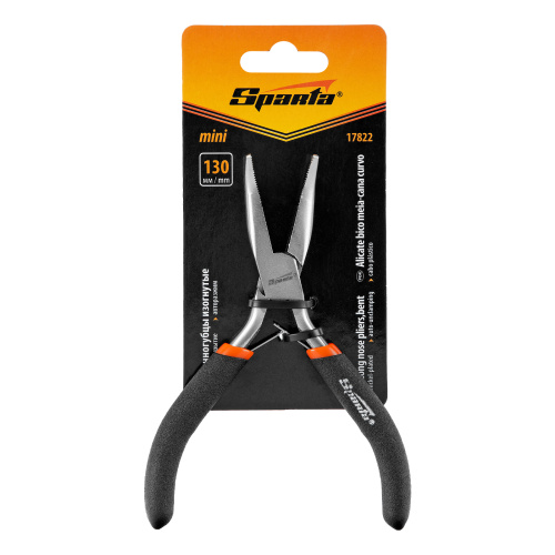Длинногубцы изогнутые Mini, 130 мм, никелированные, авторазжим Sparta по ценам производителя в Уфе с доставкой по всей России