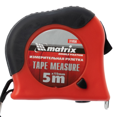 Рулетка Double fixation,5 м х 19 мм,обрезиненный корпус,двойная плавная фиксация Matrix по ценам производителя в Уфе с доставкой по всей России