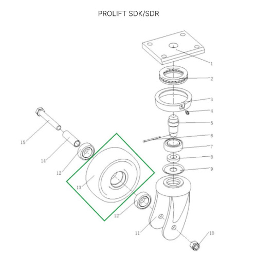 Опорное колесо для штабелеров SDR1536/1545S/1645/1656/2036/2045, SDK по ценам производителя в Уфе с доставкой по всей России