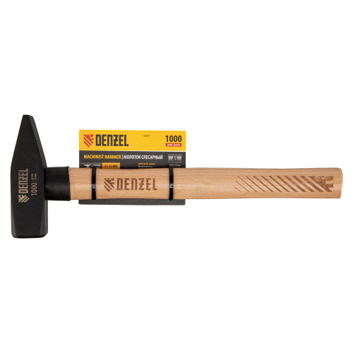 Молоток слесарный, 1000 г, кованый квадратный боек, буковая рукоятка Denzel по ценам производителя в Уфе с доставкой по всей России