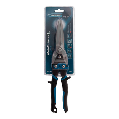 Ножницы по металлу "Piranha", 270 мм, прямой проходной рез, сталь СrMo, двухкомпонентные рукоятки Gross по ценам производителя в Уфе с доставкой по всей России