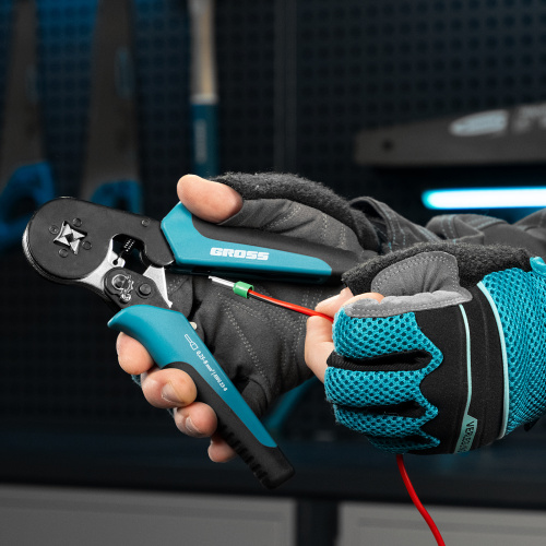 Клещи (пресс-клещи) для обжима наконечников электропроводов с сечением 0.25-8 мм2 Gross по ценам производителя в Уфе с доставкой по всей России