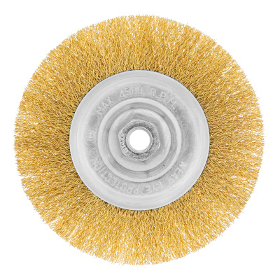 Щетка для УШМ, 150 мм, М14, плоская, латунированная витая проволока Matrix по ценам производителя в Уфе с доставкой по всей России