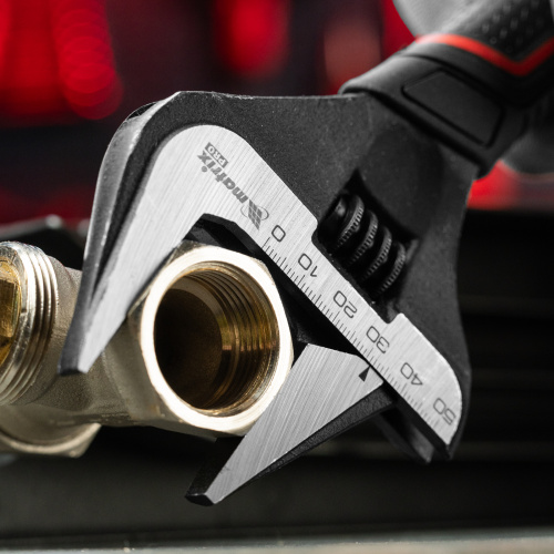 Ключ разводной, тонкие губки, фосфатированный, двухкомпонентная рукоятка, 250 мм, PRO Matrix по ценам производителя в Уфе с доставкой по всей России