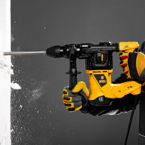 Перфоратор электрический RHV-1250-30, SDS-plus, 1250 Вт, 5 Дж, 3 плюс 1 режим Denzel по ценам производителя в Уфе с доставкой по всей России