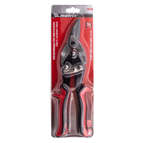 Ножницы по металлу, 250 мм, левые, обрезиненные рукоятки Matrix по ценам производителя в Уфе с доставкой по всей России