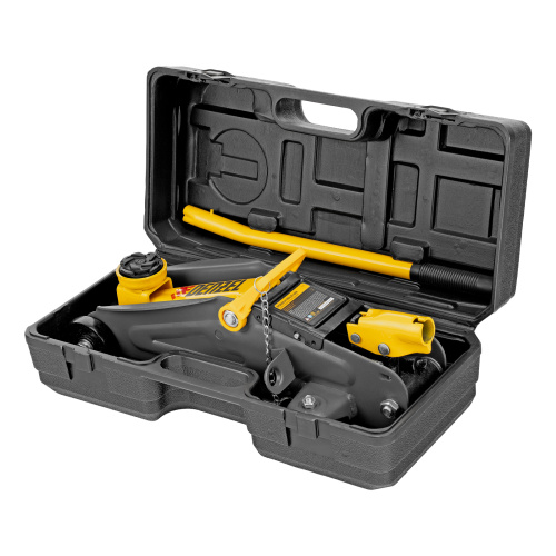 Домкрат гидравлический подкатной с фиксатором, 2 т, 130-330 мм, в кейсе Denzel по ценам производителя в Уфе с доставкой по всей России