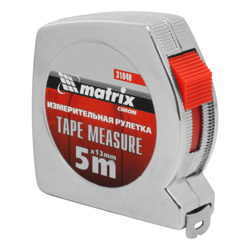 Рулетка Chrom,5 м x 13 мм,хромированный корпус Matrix по ценам производителя в Уфе с доставкой по всей России
