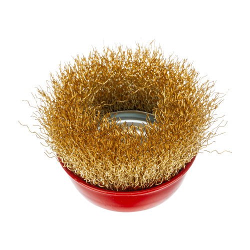 Щетка для УШМ, 65 мм, М14, "чашка", латунированная витая проволока Matrix по ценам производителя в Уфе с доставкой по всей России