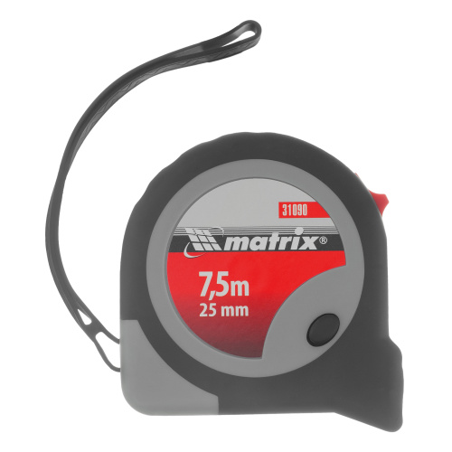 Рулетка Continuous fixation,7,5 м х 25 мм,двухкомпонентный корпус,плавная фиксация Matrix по ценам производителя в Уфе с доставкой по всей России