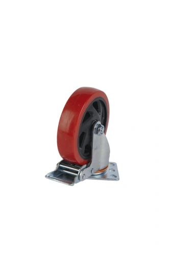 Колесо поворотное усиленное полиуретан SCBM 55 125 мм с тормозом по ценам производителя в Уфе с доставкой по всей России