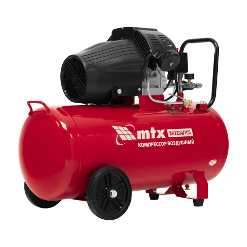 Компрессор воздушный КК-2200/100, 2,2 кВт, 350 л/мин, 100 л, прямой привод, масляный MTX по ценам производителя в Уфе с доставкой по всей России