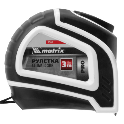 Рулетка Autostop,3 м х 16 мм,двухкомпонентный корпус,автоматическая фиксация,Pro Matrix по ценам производителя в Уфе с доставкой по всей России