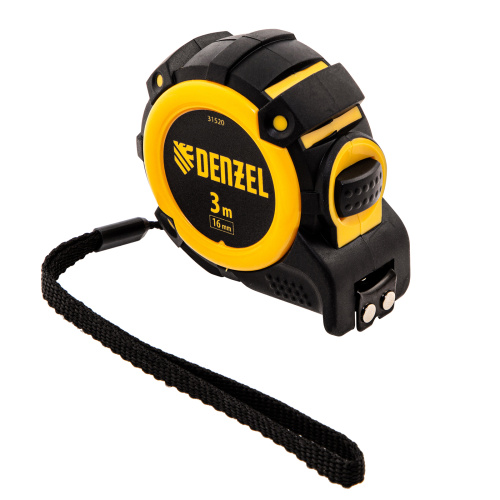 Рулетка 3м х 16мм, автоматич. фиксац., нейлон. покрытие, магнит. зацеп, двухстор. разметка Denzel по ценам производителя в Уфе с доставкой по всей России