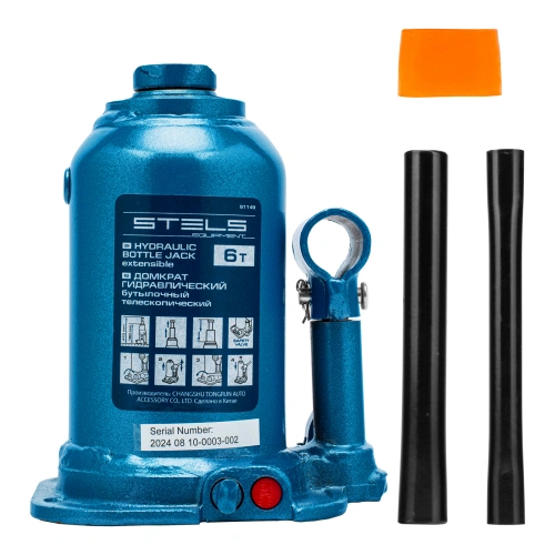 Домкрат гидравлический бутылочный телескопический, 6 т, подъем 180-410 мм Stels по ценам производителя в Уфе с доставкой по всей России
