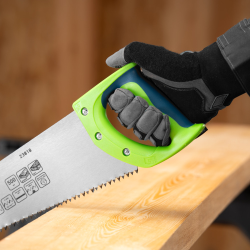 Ножовка по дереву "Зубец", 500 мм, шаг зуба 7 мм, каленый зуб 2D, двухкомпонентная рукоятка Сибртех по ценам производителя в Уфе с доставкой по всей России