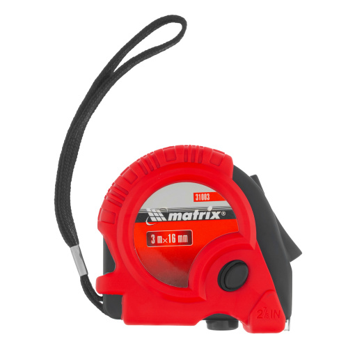 Рулетка Rubber,3 м х 16 мм,обрезиненный корпус Matrix по ценам производителя в Уфе с доставкой по всей России