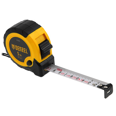 Рулетка 5м х 19мм, двухкомп. корпус, кнопка-пауза Denzel по ценам производителя в Уфе с доставкой по всей России