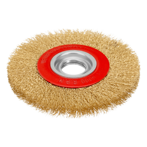 Щетка для точила, 175 мм, посадка 32 мм, плоская, латунированная витая проволока Matrix по ценам производителя в Уфе с доставкой по всей России