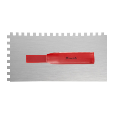 Гладилка стальная, 280 x 130 мм, зеркальная полировка, пластмастмассовая ручка, зуб 8 x 8 мм Matrix по ценам производителя в Уфе с доставкой по всей России