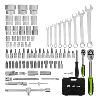 Набор инструмента, 1/2", 1/4", пластиковый кейс, 83 предмета Сибртех по ценам производителя в Уфе с доставкой по всей России