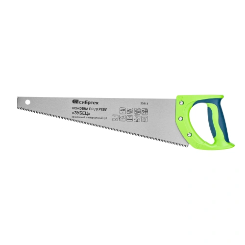 Ножовка по дереву "Зубец", 400 мм, 7-8 TPI, каленый зуб 3D, двухкомпонентная рукоятка Сибртех по ценам производителя в Уфе с доставкой по всей России