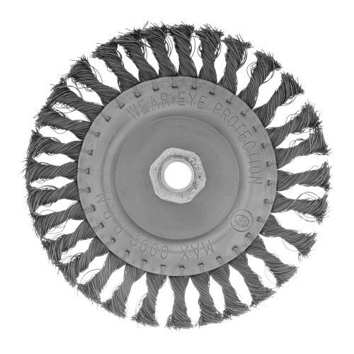 Щетка для УШМ 150 мм, М14, плоская, крученая проволока 0.35 мм Matrix по ценам производителя в Уфе с доставкой по всей России