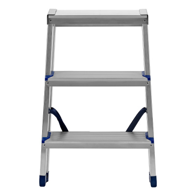 Стремянка двусторонняя 3 ступени, алюминиевая, Сибртех по ценам производителя в Уфе с доставкой по всей России