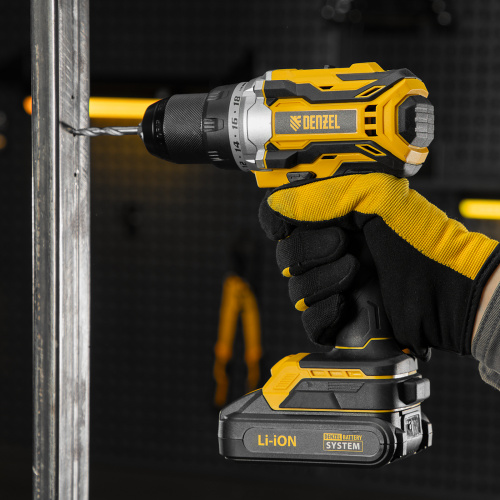 Дрель-шуруповерт аккумуляторная, бесщет. BLDL-18-02 Li-Ion, 18 В Denzel по ценам производителя в Уфе с доставкой по всей России