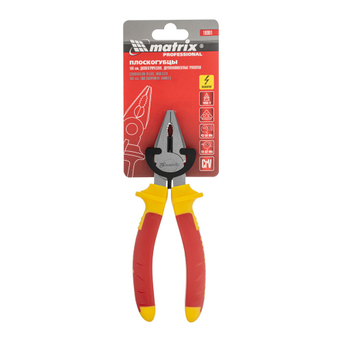 Плоскогубцы комбинированные, Insulated, 160 мм, двухкомпонентные рукоятки Matrix Professional по ценам производителя в Уфе с доставкой по всей России