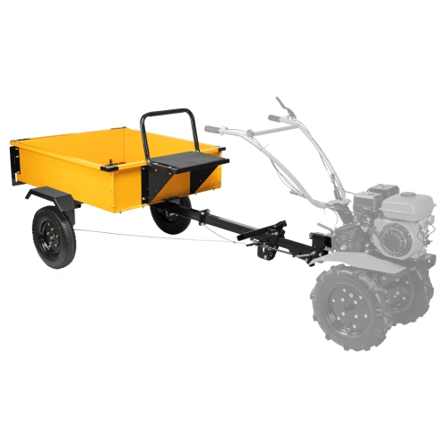 Прицеп для мотоблока TT-500, оцинк., груз. 500 кг, рег. сцепка, колеса 4.00-10, в упаковке Denzel по ценам производителя в Уфе с доставкой по всей России