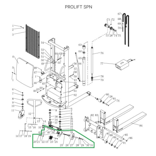 Поворотная опора с тормозом для поворотных колес для штабелеров SPN (в сборе с колесом) по ценам производителя в Уфе с доставкой по всей России
