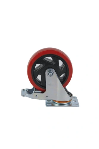 Колесо поворотное усиленное полиуретан SCBM 55 125 мм с тормозом по ценам производителя в Уфе с доставкой по всей России