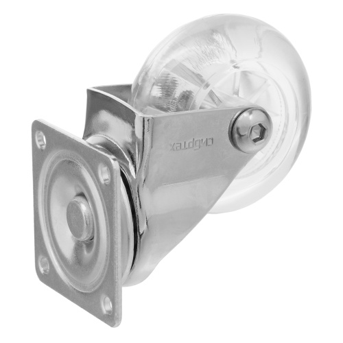 Колесо ПУ прозрачное поворотное d-50 мм, крепление платформенное Сибртех по ценам производителя в Уфе с доставкой по всей России