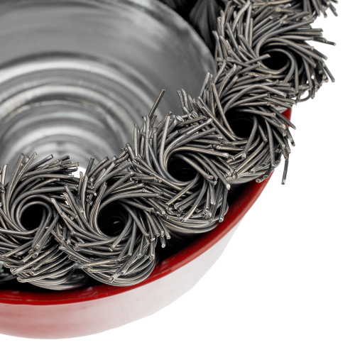 Щетка для УШМ, 75 мм, М14, "чашка", крученая проволока 0.5 мм Matrix по ценам производителя в Уфе с доставкой по всей России