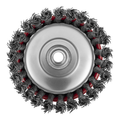 Щетка для УШМ, 125 мм, М14, "чашка", крученая проволока 0.8 мм Matrix по ценам производителя в Уфе с доставкой по всей России