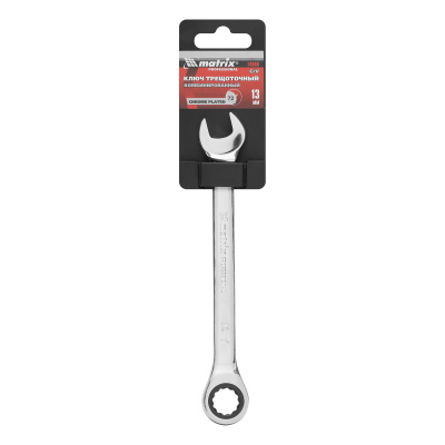 Ключ комбинированный трещоточный, 13 мм, CrV, зеркальный хром Matrix Professional по ценам производителя в Уфе с доставкой по всей России