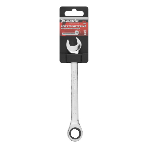 Ключ комбинированный трещоточный, 13 мм, CrV, зеркальный хром Matrix Professional по ценам производителя в Уфе с доставкой по всей России