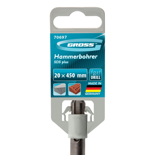 Бур по бетону Pro, 20 х 450 мм, SDS Plus Gross по ценам производителя в Уфе с доставкой по всей России