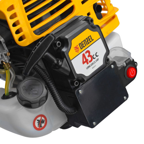 Триммер бензиновый DT-43E, 43 см3, неразъемная штанга, электростартер, состоит из 2 частей Denzel по ценам производителя в Уфе с доставкой по всей России