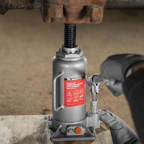 Домкрат гидравлический бутылочный, 12 т, h подъема 230-465 мм Matrix купить в Москве с доставкой по всей России | ProtosMarket.ru