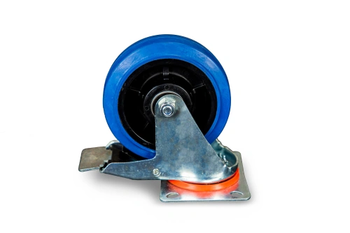 Колесо поворотное из эластичной резины MW150 150 мм с тормозом по ценам производителя в Уфе с доставкой по всей России