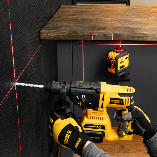 Лазерный уровень мультипризменный LX 360-3 Red, 30 м, 635 нм, аккумулятор Li 2800 мАч, резьба 5/8" Denzel по ценам производителя в Уфе с доставкой по всей России