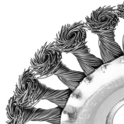 Щетка для УШМ 125 мм, посадка 22.2 мм, плоская, крученая проволока 0.5 мм Matrix по ценам производителя в Уфе с доставкой по всей России