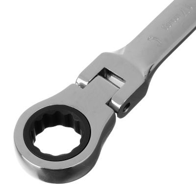 Ключ комбинированный трещоточный, 17 мм, CrV, шарнирный, зеркальный хром Matrix Professional по ценам производителя в Уфе с доставкой по всей России